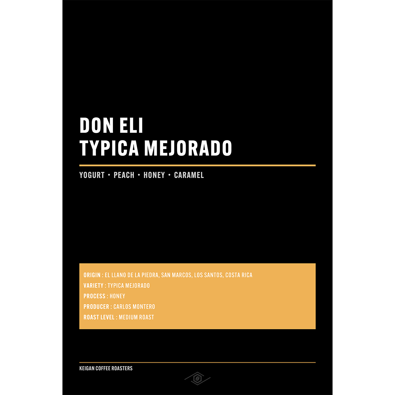 コスタリカ ドン・エリ ティピカメホラード ハニー