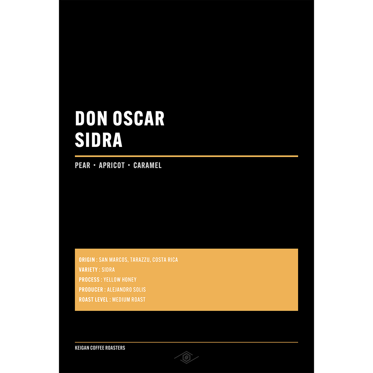 Costa Rica Don Oscar Sidra Yellow Honey